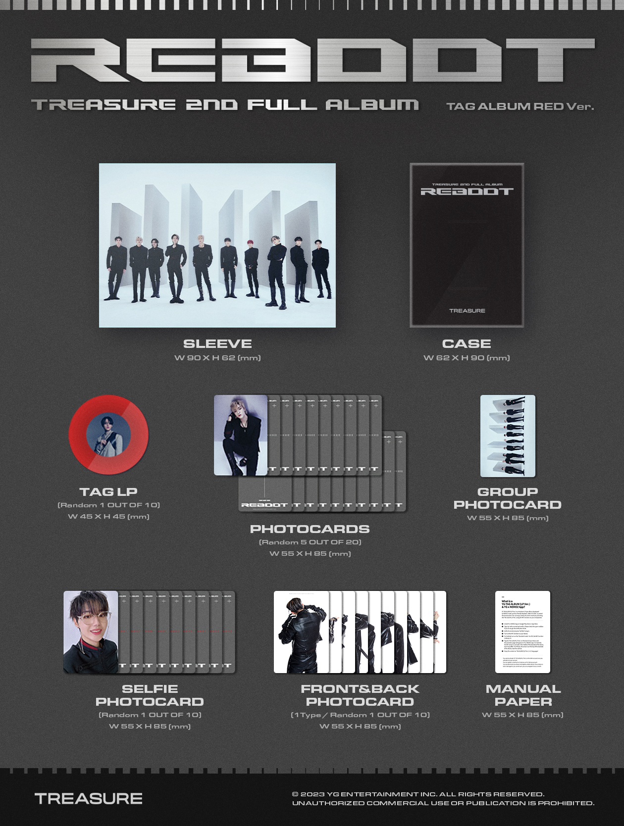 ktown4u.com : TREASURE - 2ND FULL ALBUM [REBOOT] YG TAG ALBUM (Random Ver.)